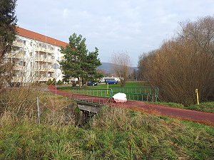 Der Gleisverlauf an der Mosbachbrcke